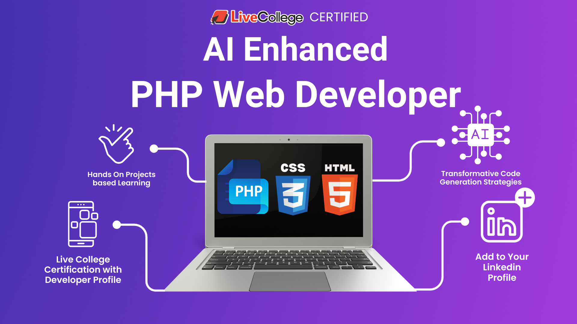 LiveCollege Course Image AI Enhanced PHP Web Developer 2025 